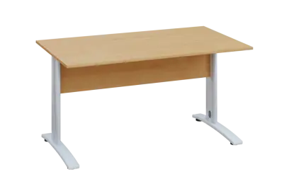 EPK 18 - 14 stůl kancelářský, kovová podnož bílá, deska 18 mm, široký 1400 mm, javor horský